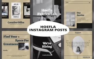 Hoefla Working Space - Instagram Posts Social Media Template