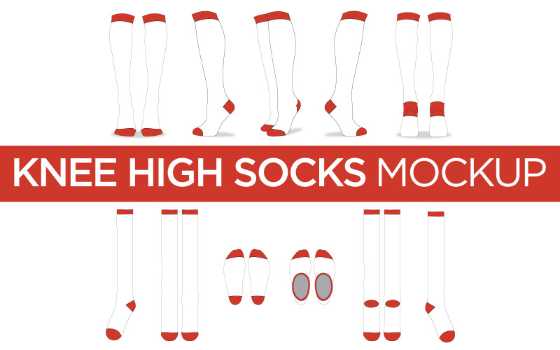 Knee High Socks - Vector Template product mockup Product Mockup