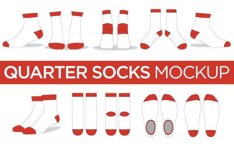 Quarter Ankle Socks - Vector Template product mockup Product Mockup