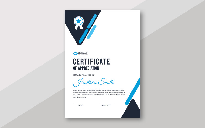 Beautiful Award Certificate Theme Design Certificate Template