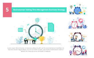Businessman Talking Time Management - Illustration
