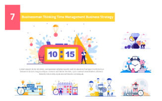7 Businessman Thinking Time Management - Illustration