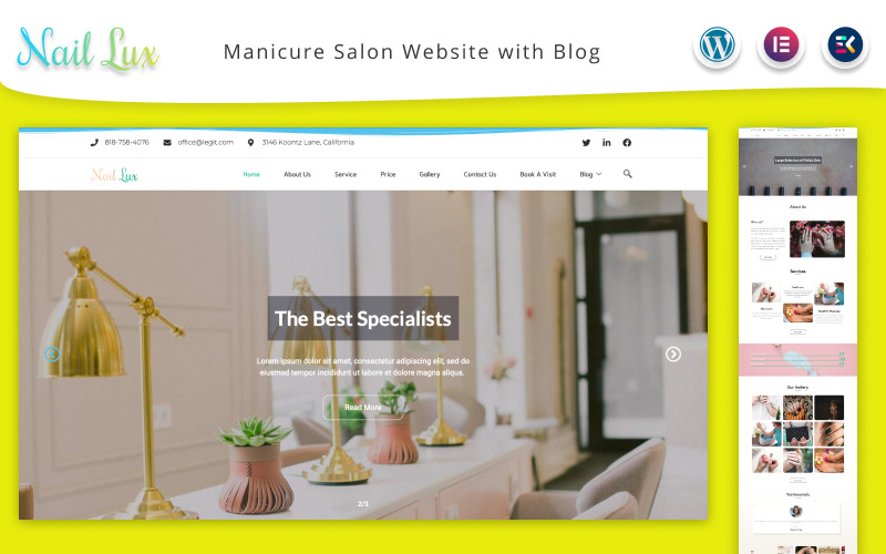 Nail Lux - Manicure Salon Website and Blog WordPress Theme