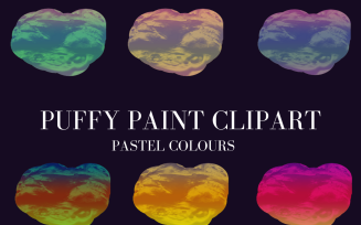 Puff Paint Clipart Set Background