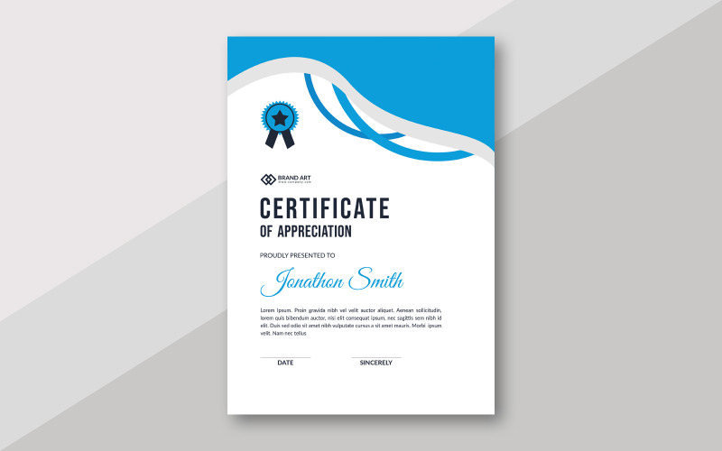 Stylish Award Certificate Layout Certificate Template