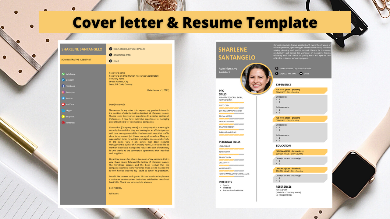 Professional  No 07 - Industrial Yellow Resume Template
