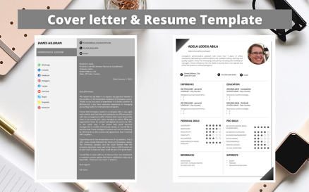 Professional Resume No 15 - Elegant Monochrome Resume Template