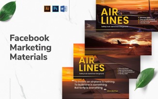 Airlines Aviation Facebook Cover and Post Social Media Template