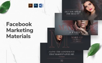 Makeup Artist Facebook Cover and Post Social Media Template