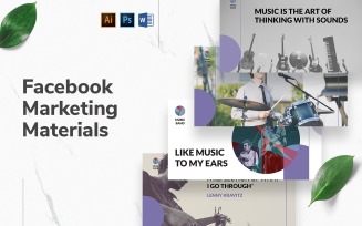 Music Band Facebook Cover and Post Social Media Template