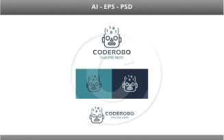Coder Robot Logo Template