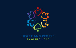 Heart and People Colors Logo Logo Template