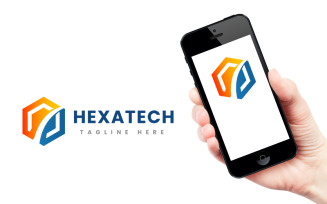 Hexagon Technology App Logo Logo Template