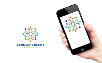 People Hearts Logo Logo Template