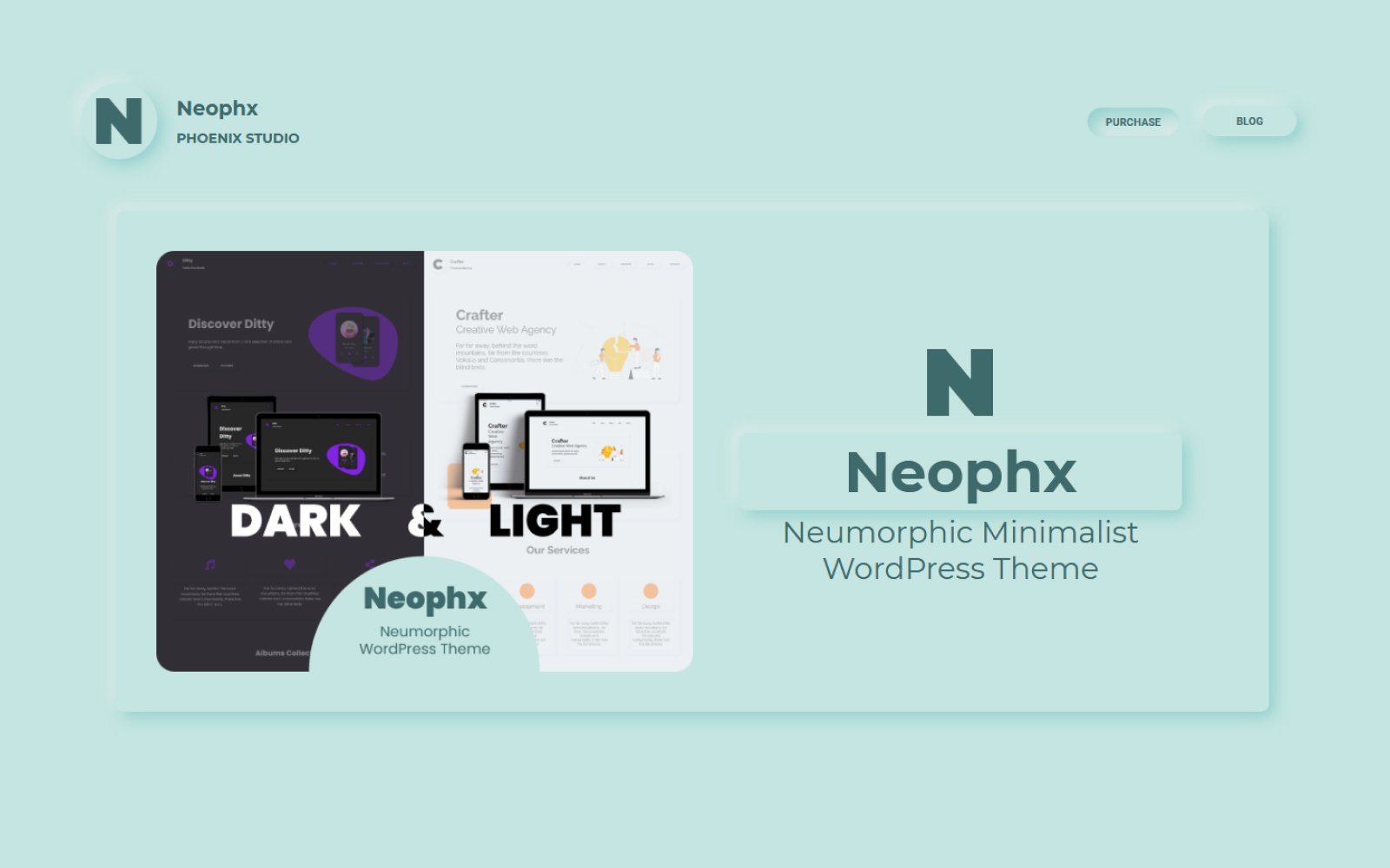 Neophx – Neumorphic Minimalist Responsive WordPress  Themes 164981