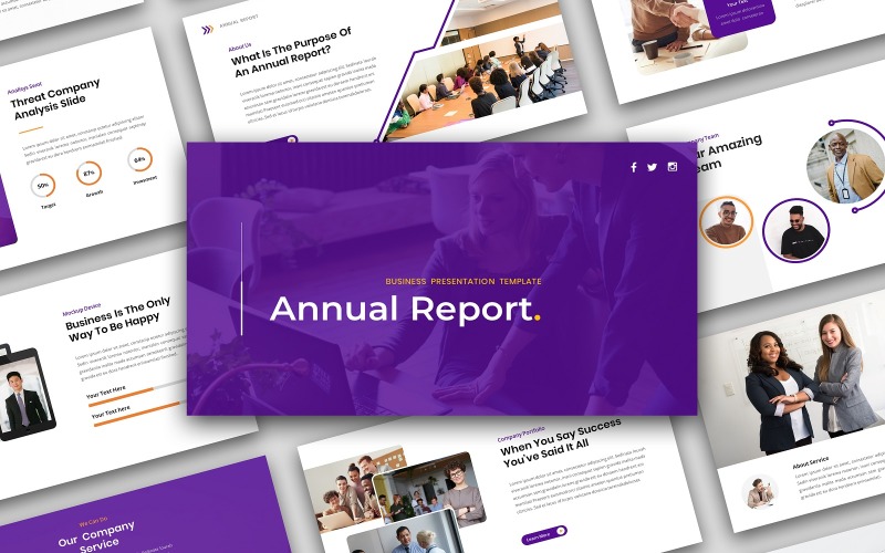Annual Report - Business Multipurpose PowerPoint template PowerPoint Template