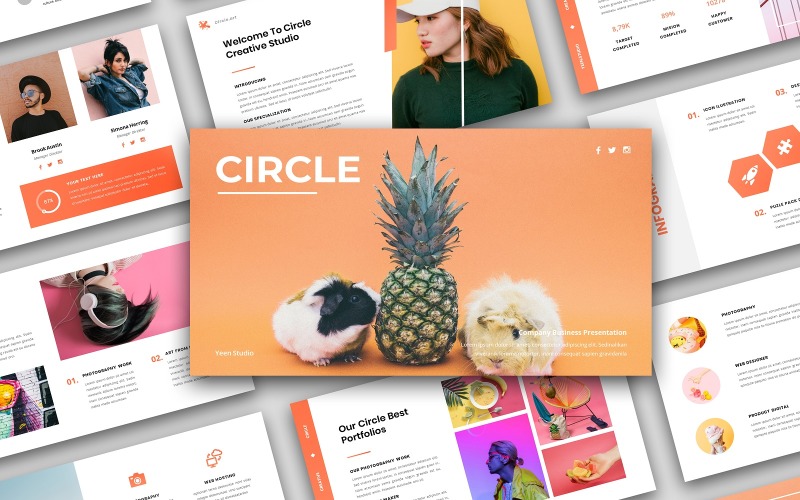 Circle - Business Presentation PowerPoint template PowerPoint Template