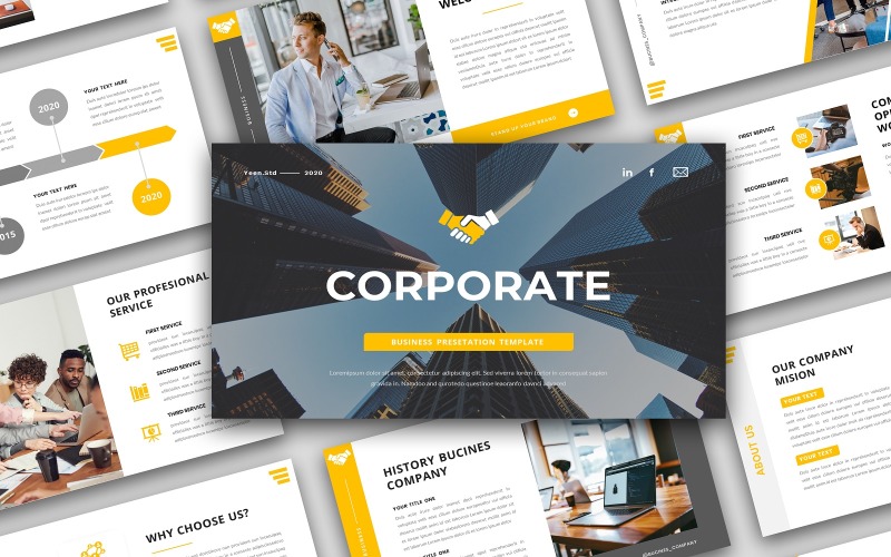 Corporate – Business Presentation PowerPoint template PowerPoint Template