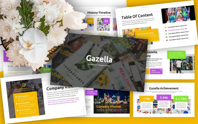 Gazella - PowerPoint template PowerPoint Template