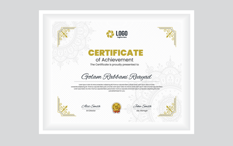 Simple Certificate Certificate Template
