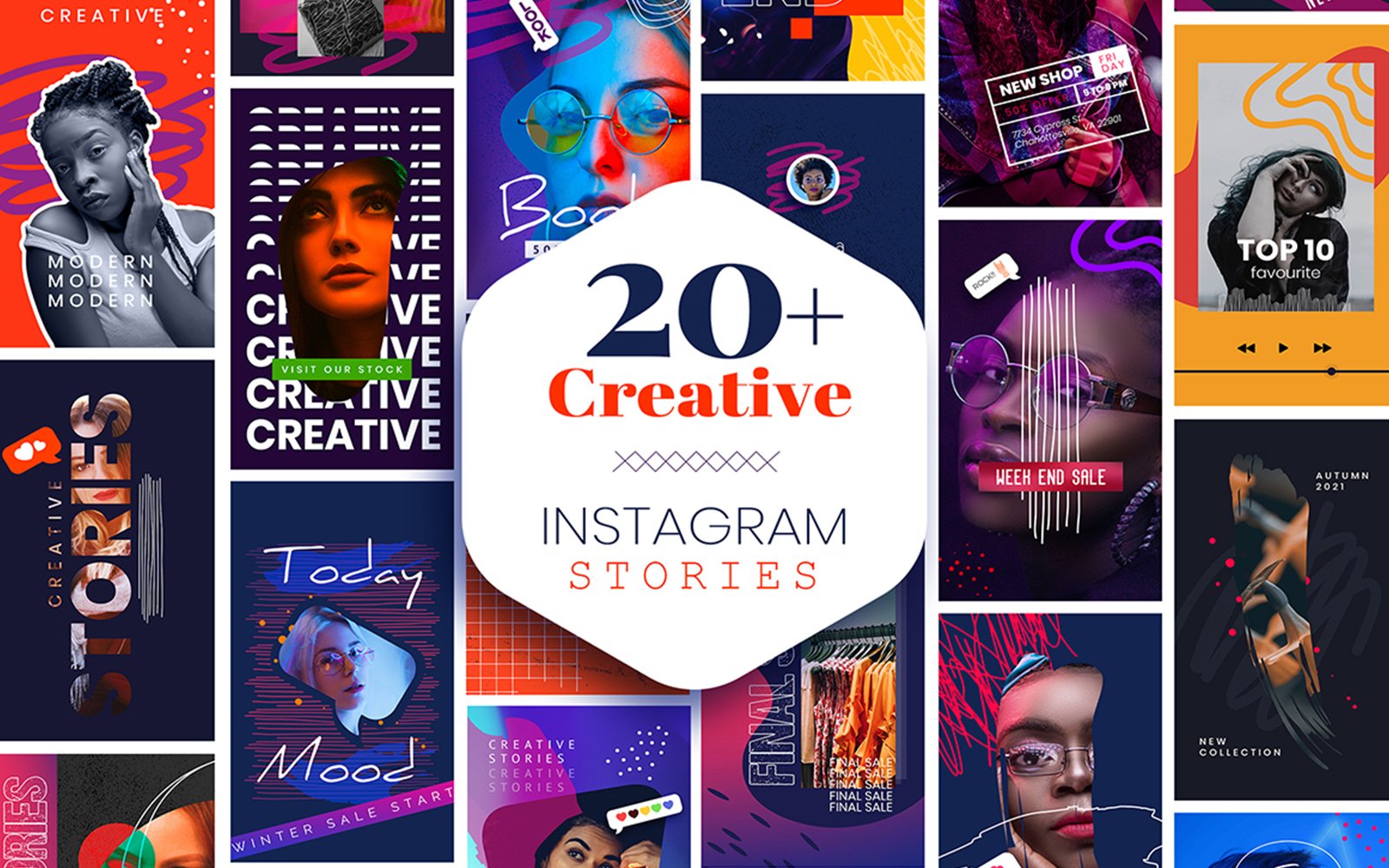 Kit Graphique #165097 Creative Instagram Divers Modles Web - Logo template Preview