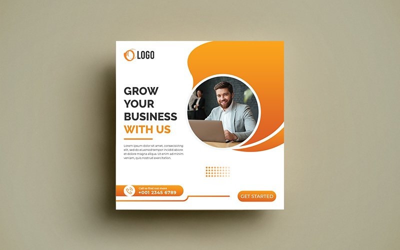 Free Business Grow Social Media Banner Post Template.