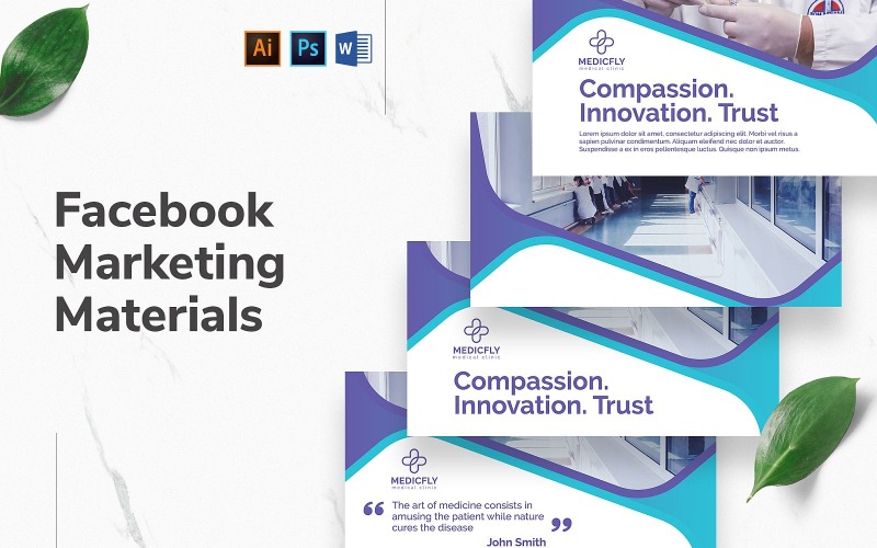 Medical Clinic Facebook Cover and Post Social Media