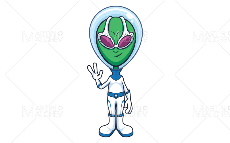 Alien in Space Suit Illustration