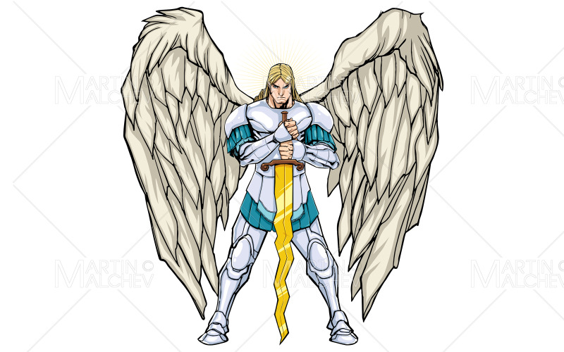 Archangel Michael Standing Illustration