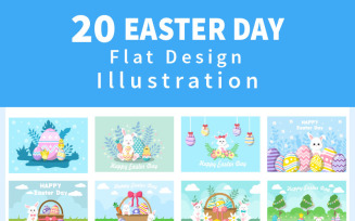 20 Happy Easter Day - Illustration Background