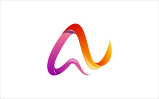 Letter A Ribbon Colorful Vector Logo Design Logo Template