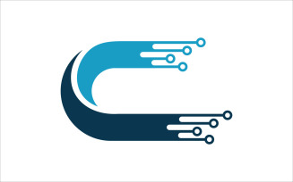 Letter C Technology Vector Logo Design Logo Template