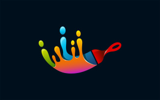 Painting Rainbow Vector Logo Design Template Logo Template