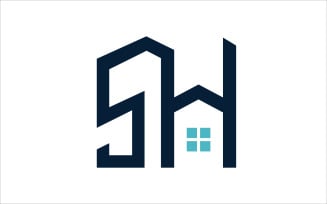 SH Real Estate Vector Logo Design Logo Template