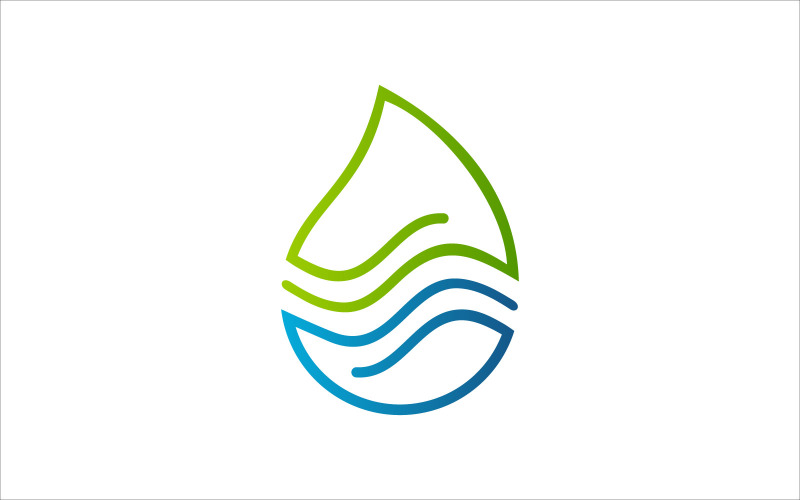 Water Drop Colorful Line Art Vector Logo Design Logo Template