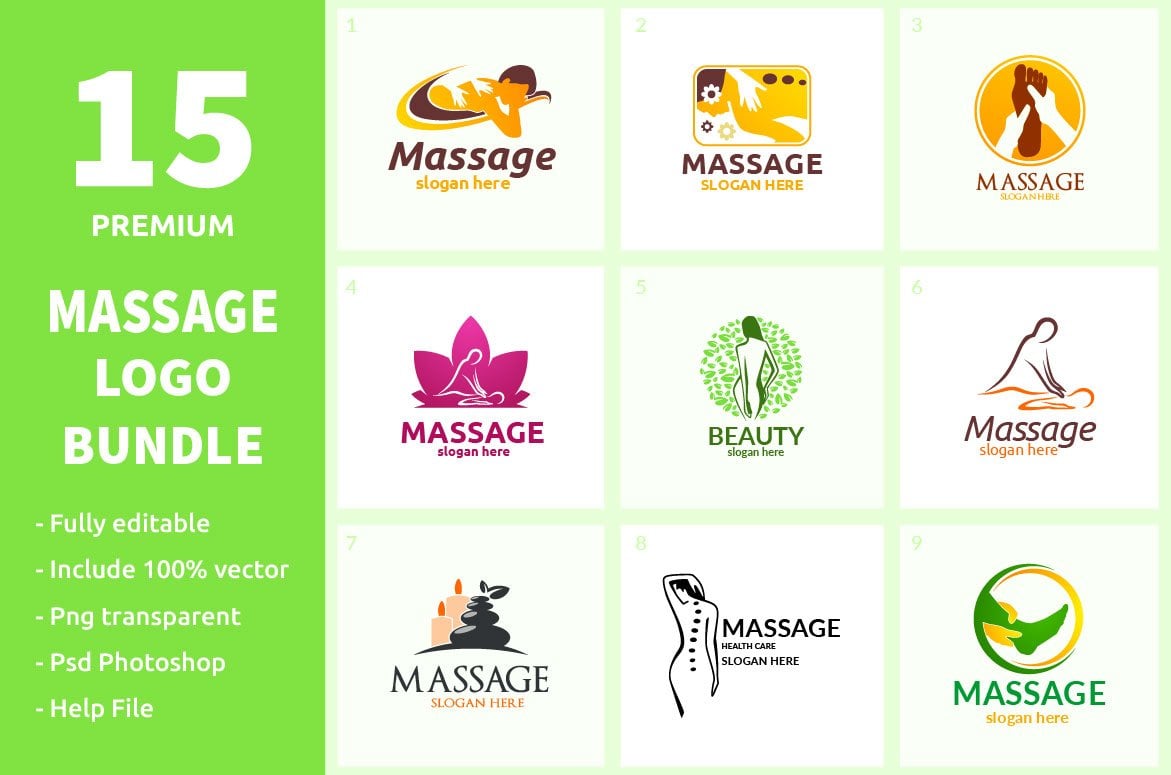 Kit Graphique #165273 Massage Logo Divers Modles Web - Logo template Preview