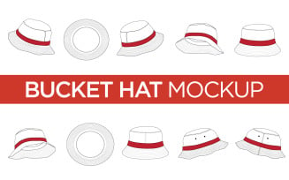 Bucket Hats - Vector Template Mockup