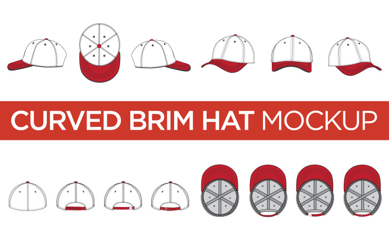 Curved Brim Hats - Vector Mockup Product Mockup