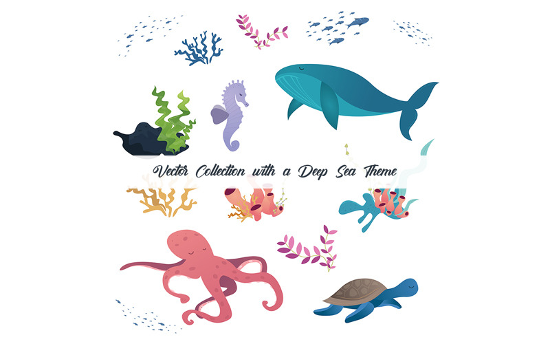 Deep-Sea Theme - Cliparts Collection - Vector Image Vector Graphic