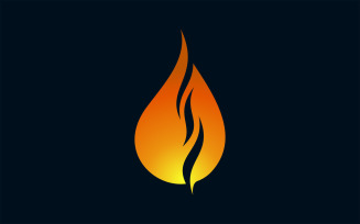 Flame Water Drop Vector Logo Design