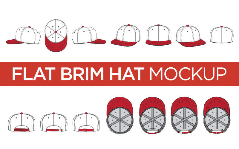 Flat Brim Hats - Vector Mockup Product Mockup