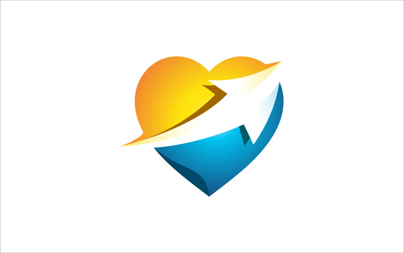 Heart and Arrow Logo Design Vector Logo Template