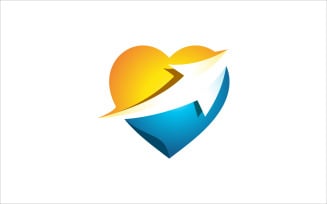 Heart and Arrow Logo Design Vector