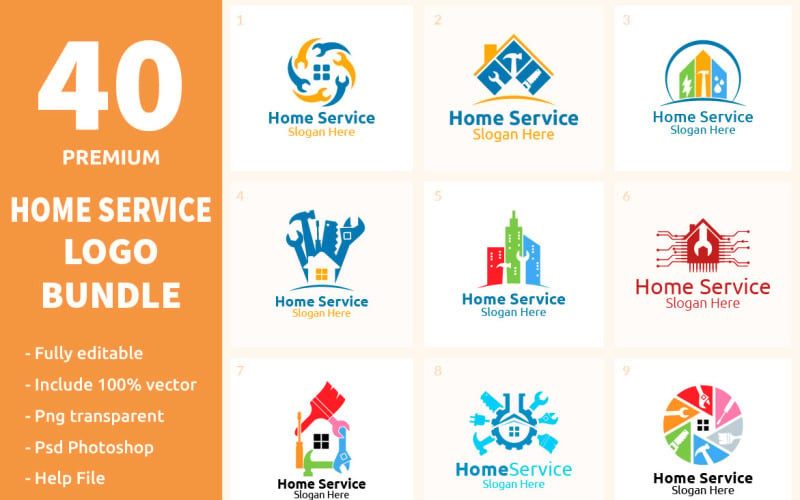 40 Home Service Logo Bundle Logo Template