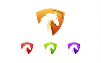 Horse Shield Vector Logo Design