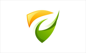 Leaf Shield Vector Logo Design