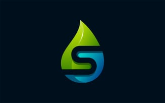 Letter S Water Drop Vector Logo Design