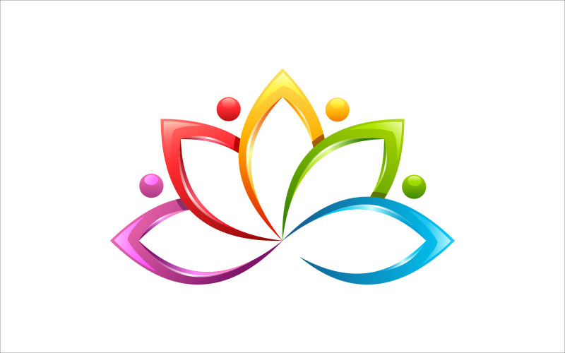 Lotus Yoga Colorful Vector Logo Design Logo Template