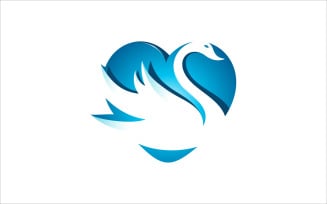 Swan Bird Colorful Vector Logo Design