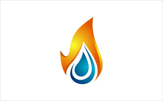 Water Flame Vector Logo Design